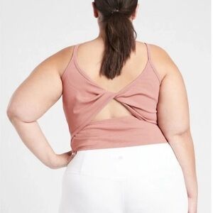 NWT Athleta Powervita Rib Twist Tank Top Size 3X Karma Pink Athetic